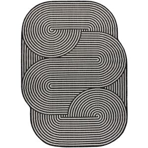 RUGSX ORGANIC 1835 sisal carpet Geometric ecru / black – natural, modern irregular shape black 200x290 cm RUGSX ORGANIC 1835 sisal carpet Geometric ecru / black – natural, modern irregular shape black 200x290 cm