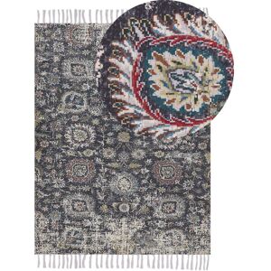 Beliani Area Rug Multicolour Polyester Cotton 140 x 200 cm - Living Room Bedroom Beliani Area Rug Multicolour Polyester Cotton 140 x 200 cm - Living Room Bedroom
