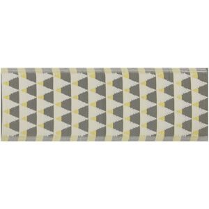 Beliani - Indoor Outdoor Area Rug 60 x 105 cm Triangle Pattern Grey and Yellow Karnal - White