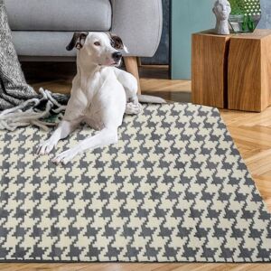 REA Plush carpet clover pepitka grey 1.402.00 REA Plush carpet clover pepitka grey 1.402.00