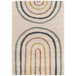 Sweeek - Children's cream and multicoloured interior rug with rainbow, Dakota, 150x80x3 cm Sweeek - Children's cream and multicoloured interior rug with rainbow, Dakota, 150x80x3 cm
