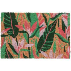 Relaxdays - Coconut Doormat, Non-Slip, Mat with Floral Pattern, Indoor & Outdoor, Dirt Trap, 1.5 x 60 x 40 cm, Colourful Relaxdays - Coconut Doormat, Non-Slip, Mat with Floral Pattern, Indoor & Outdoor, Dirt Trap, 1.5 x 60 x 40 cm, Colourful