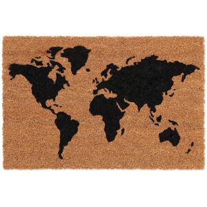 Relaxdays - Coconut Doormat, Non-Slip, Welcome Mat with Map, Indoor & Outdoor, Dirt Trap, 1.5 x 60 x 40 cm, Natural/Black Relaxdays - Coconut Doormat, Non-Slip, Welcome Mat with Map, Indoor & Outdoor, Dirt Trap, 1.5 x 60 x 40 cm, Natural/Black