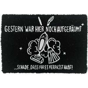 Relaxdays Coconut Doormat 60x40cm, Funny Door Mat, non-slip, weatherproof, indoor & outdoor, black Relaxdays Coconut Doormat 60x40cm, Funny Door Mat, non-slip, weatherproof, indoor & outdoor, black