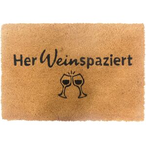 Relaxdays Coconut Doormat 60x40, HerWeinspaziert, non-slip, weatherproof, indoor & outdoor mat, natural Relaxdays Coconut Doormat 60x40, HerWeinspaziert, non-slip, weatherproof, indoor & outdoor mat, natural