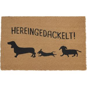 Relaxdays Coconut Doormat 80x50, Door Mat 3 Dachshunds, Non-slip, Weatherproof, Indoor & Outdoor Mat, Natural/Black Relaxdays Coconut Doormat 80x50, Door Mat 3 Dachshunds, Non-slip, Weatherproof, Indoor & Outdoor Mat, Natural/Black