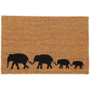 Relaxdays Coconut Doormat, Non-Slip, Mat with Elephants, Indoor & Outdoor, Dirt Trap, 1.5 x 60 x 40 cm, Natural/Black Relaxdays Coconut Doormat, Non-Slip, Mat with Elephants, Indoor & Outdoor, Dirt Trap, 1.5 x 60 x 40 cm, Natural/Black