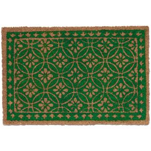 Relaxdays Coconut Doormat, Anti-Slip, Welcome Mat, Indoor & Outdoor, Floral Pattern, 1.5 x 60 x 40 cm, Natural/Green Relaxdays Coconut Doormat, Anti-Slip, Welcome Mat, Indoor & Outdoor, Floral Pattern, 1.5 x 60 x 40 cm, Natural/Green