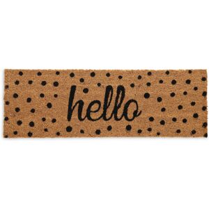 Relaxdays - Coconut Doormat, Anti-Slip, Welcome Mat for Indoor & Outdoor, Hello Print, 1.5 x 75 x 25 cm, Natural/Black Relaxdays - Coconut Doormat, Anti-Slip, Welcome Mat for Indoor & Outdoor, Hello Print, 1.5 x 75 x 25 cm, Natural/Black