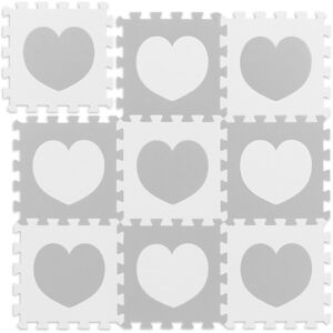 Relaxdays - jigsaw playmat, 18 pieces, heart design, eva foam, non-toxic, interlocking mats, soft play, in white/grey Relaxdays - jigsaw playmat, 18 pieces, heart design, eva foam, non-toxic, interlocking mats, soft play, in white/grey