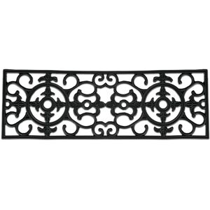 Rubber Doormat, HxWxD: 1 x 75 x 25 cm, Weatherproof, Non-slip, Indoor & Outdoor Door Mat, Ornamental, Black - Relaxdays Rubber Doormat, HxWxD: 1 x 75 x 25 cm, Weatherproof, Non-slip, Indoor & Outdoor Door Mat, Ornamental, Black - Relaxdays