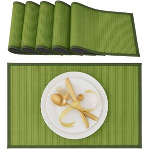 Relaxdays Set of 18 Place Mats, Bamboo, Non-Slip Placemats, Table Settings, Washable, 30 x 45 cm, Green Relaxdays Set of 18 Place Mats, Bamboo, Non-Slip Placemats, Table Settings, Washable, 30 x 45 cm, Green