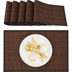 Relaxdays - Set of 18 Place Mats, Bamboo, Non-Slip Placemats, Table Settings, Washable, 30 x 45 cm, Brown Relaxdays - Set of 18 Place Mats, Bamboo, Non-Slip Placemats, Table Settings, Washable, 30 x 45 cm, Brown