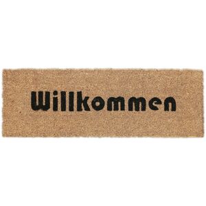 Relaxdays - Willkommen Print Welcome Doormat Coir Rubber, 75 x 25 cm, Door Mat Inside & Outside, Non-Slip, Coir/Black Relaxdays - Willkommen Print Welcome Doormat Coir Rubber, 75 x 25 cm, Door Mat Inside & Outside, Non-Slip, Coir/Black