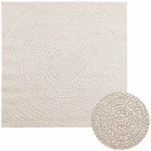 Rug zizur Cream 120x120 cm Jute Look Indoor and Outdoor Vidaxl Rug zizur Cream 120x120 cm Jute Look Indoor and Outdoor Vidaxl