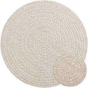 vidaXL Zizur Polypropylene Round Carpet - Indoor Outdoor Natural Style vidaXL Zizur Polypropylene Round Carpet - Indoor Outdoor Natural Style