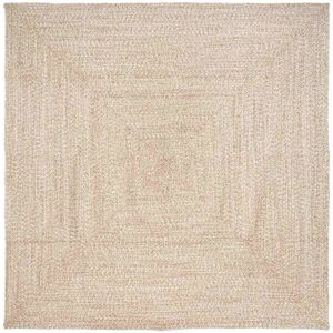 Area Rugs Square Natural and White 200 x 200 cm Jute vidaXL Area Rugs Square Natural and White 200 x 200 cm Jute vidaXL