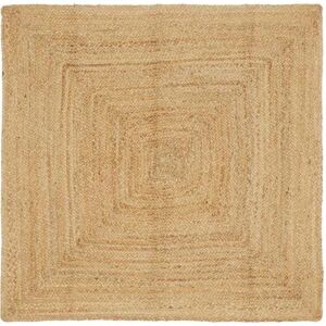 Area Rug Beige 120 x 120 cm Jute vidaXL Area Rug Beige 120 x 120 cm Jute vidaXL