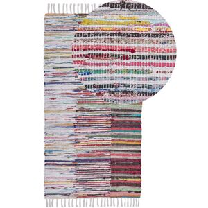 Beliani Model xx80 Multicolour Striped Cotton Rug - Area Rug Beliani Model xx80 Multicolour Striped Cotton Rug - Area Rug