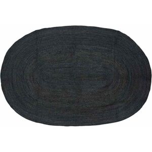 Area Rugs Oval Black 152 x 245 cm Jute vidaXL Area Rugs Oval Black 152 x 245 cm Jute vidaXL