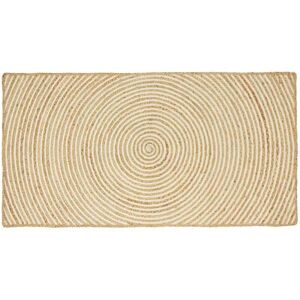 Rug Natural and White 80 x 150 cm Jute vidaXL Rug Natural and White 80 x 150 cm Jute vidaXL