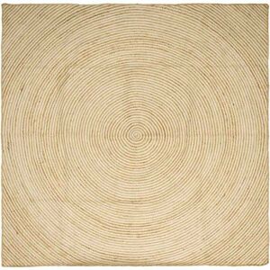 Rug Natural and White 300 x 300 cm Jute vidaXL Rug Natural and White 300 x 300 cm Jute vidaXL
