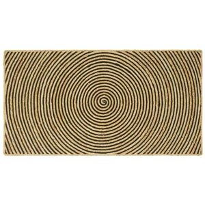 Rug Natural and Black 100 x 200 cm Jute vidaXL Rug Natural and Black 100 x 200 cm Jute vidaXL