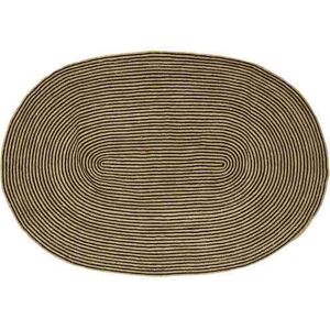 Rug Natural and Black 152 x 245 cm Jute vidaXL Rug Natural and Black 152 x 245 cm Jute vidaXL