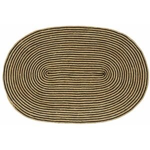 Rug Natural and Black 100 x 152 cm Jute vidaXL Rug Natural and Black 100 x 152 cm Jute vidaXL