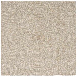 Rug Natural and White 120 x 120 cm Jute vidaXL Rug Natural and White 120 x 120 cm Jute vidaXL