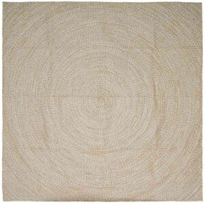 Area Rugs Square Natural and White 240 x 240 cm Jute vidaXL Area Rugs Square Natural and White 240 x 240 cm Jute vidaXL