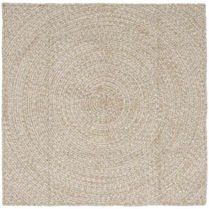 Area Rugs Square Natural and White 160 x 160 cm Jute vidaXL Area Rugs Square Natural and White 160 x 160 cm Jute vidaXL