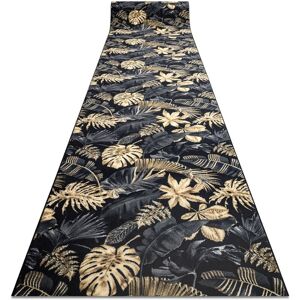 Rugsx - Runner anti-slip monstera Leaves, gum gold 80 cm yellow 80x990 cm Rugsx - Runner anti-slip monstera Leaves, gum gold 80 cm yellow 80x990 cm