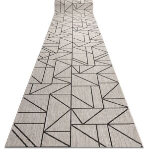 Rugsx - Runner sizal floorlux design 20605 triangles, geometric silver / black 80 cm beige 80x740 cm Rugsx - Runner sizal floorlux design 20605 triangles, geometric silver / black 80 cm beige 80x740 cm