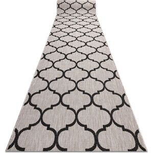RUGSX Runner SIZAL FLOORLUX design 20608 Moroccan trellis silver / black 70 cm beige 70x970 cm RUGSX Runner SIZAL FLOORLUX design 20608 Moroccan trellis silver / black 70 cm beige 70x970 cm