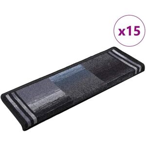 Stair Mats Self-adhesive 15 pcs 65x21x4 cm Black and Grey vidaXL Stair Mats Self-adhesive 15 pcs 65x21x4 cm Black and Grey vidaXL