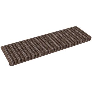 Self-adhesive Stair Mats Striped 15 pcs Brown 65 x 21 x 4 cm vidaXL Self-adhesive Stair Mats Striped 15 pcs Brown 65 x 21 x 4 cm vidaXL