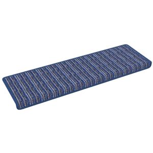 Self-adhesive Stair Mats Striped 15 pcs Blue 65 x 21 x 4 cm vidaXL Self-adhesive Stair Mats Striped 15 pcs Blue 65 x 21 x 4 cm vidaXL