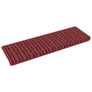 Self-adhesive Stair Mats Striped 15 pcs Red 65 x 21 x 4 cm vidaXL Self-adhesive Stair Mats Striped 15 pcs Red 65 x 21 x 4 cm vidaXL