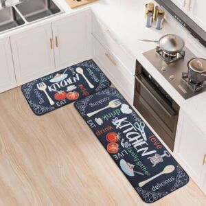 MCBOSON Set of 2 kitchen mats (40x60+40x120 cm), water-absorbent and oil-resistant kitchen mat for hallway, dining room, entrance, and doormat MCBOSON Set of 2 kitchen mats (40x60+40x120 cm), water-absorbent and oil-resistant kitchen mat for hallway, dining room, entrance, and doormat
