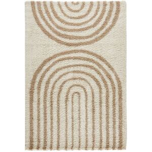 Sweeek Beige Rainbow Geometric Shaggy Rug - Interior Decor Sweeek Beige Rainbow Geometric Shaggy Rug - Interior Decor