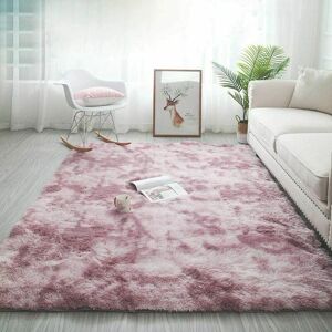 Dewdat - Shaggy Living Room Rug 160 x 230cm Pink Plush Soft Polypropylene Fiber Rug Non-Slip Bedroom Rug Dewdat - Shaggy Living Room Rug 160 x 230cm Pink Plush Soft Polypropylene Fiber Rug Non-Slip Bedroom Rug