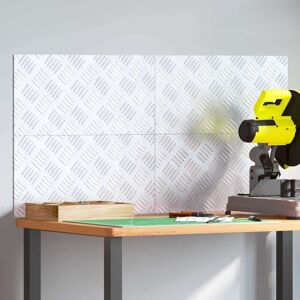 Checker Plates 4 pcs Silver 50 x 25 cm Aluminium Vidaxl Checker Plates 4 pcs Silver 50 x 25 cm Aluminium Vidaxl