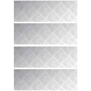 Checker Plates 4 pcs Silver 60 x 20 cm Aluminium Vidaxl Checker Plates 4 pcs Silver 60 x 20 cm Aluminium Vidaxl