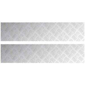 Checker Plates 2 pcs Silver 90 x 20 cm Aluminium Vidaxl Checker Plates 2 pcs Silver 90 x 20 cm Aluminium Vidaxl