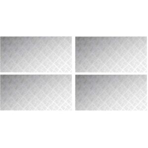 Checker Plates 4 pcs Silver 100 x 50 cm Aluminium Vidaxl Checker Plates 4 pcs Silver 100 x 50 cm Aluminium Vidaxl