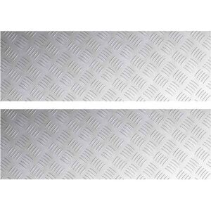 Checker Plates 2 pcs Silver 90 x 30 cm Aluminium Vidaxl Checker Plates 2 pcs Silver 90 x 30 cm Aluminium Vidaxl