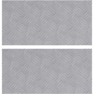 Checker Plates 2 pcs Silver 50 x 25 cm Aluminium vidaXL Checker Plates 2 pcs Silver 50 x 25 cm Aluminium vidaXL