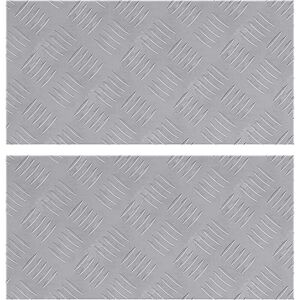 Checker Plates 2 pcs Silver 50 x 25 cm Aluminium Vidaxl Checker Plates 2 pcs Silver 50 x 25 cm Aluminium Vidaxl