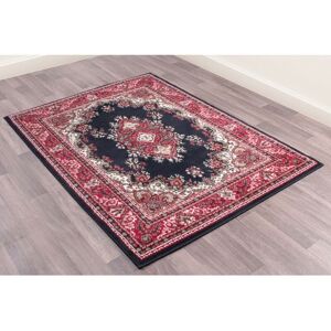 Lord Of Rugs - Traditional Poly Lancashire Oriental Rug Navy Red Medium Carpet 120 x 160 cm (4'x5'3') Lord Of Rugs - Traditional Poly Lancashire Oriental Rug Navy Red Medium Carpet 120 x 160 cm (4'x5'3')